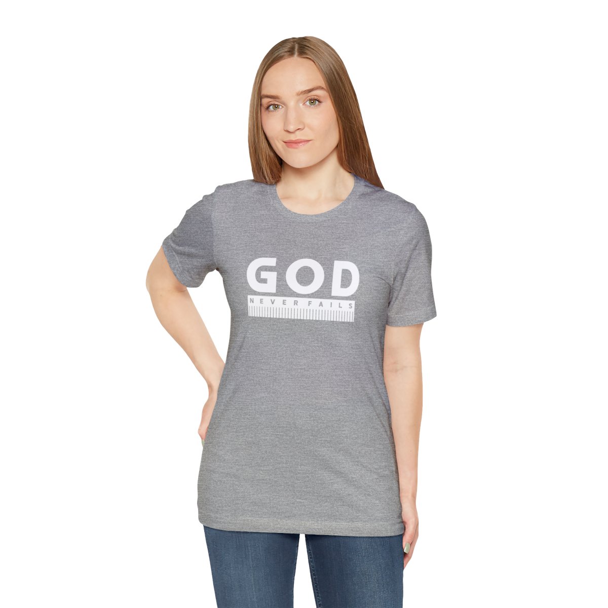 God Never Fails: Unisex Jersey Short Sleeve Tee