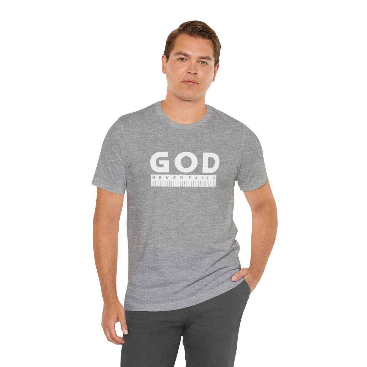 God Never Fails: Unisex Jersey Short Sleeve Tee