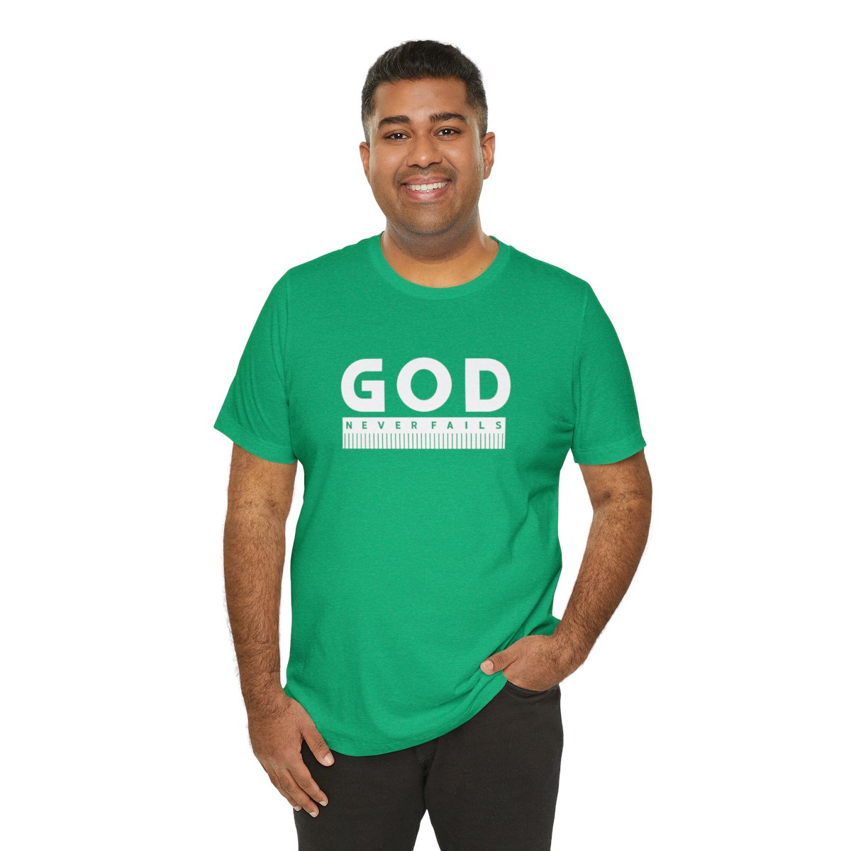 God Never Fails: Unisex Jersey Short Sleeve Tee
