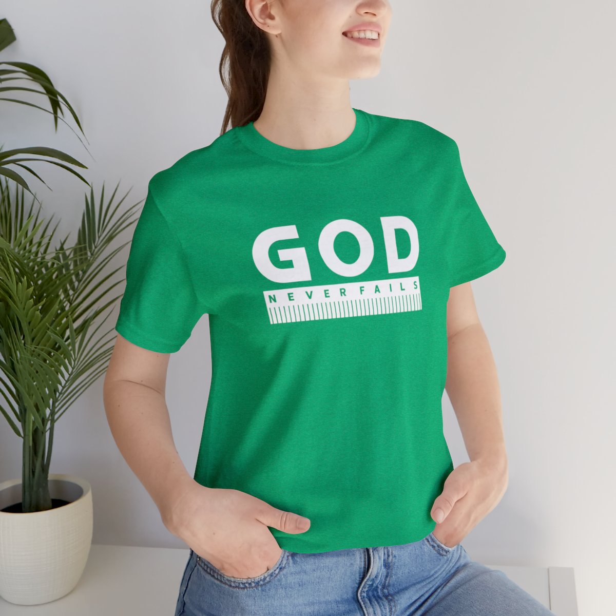 God Never Fails: Unisex Jersey Short Sleeve Tee