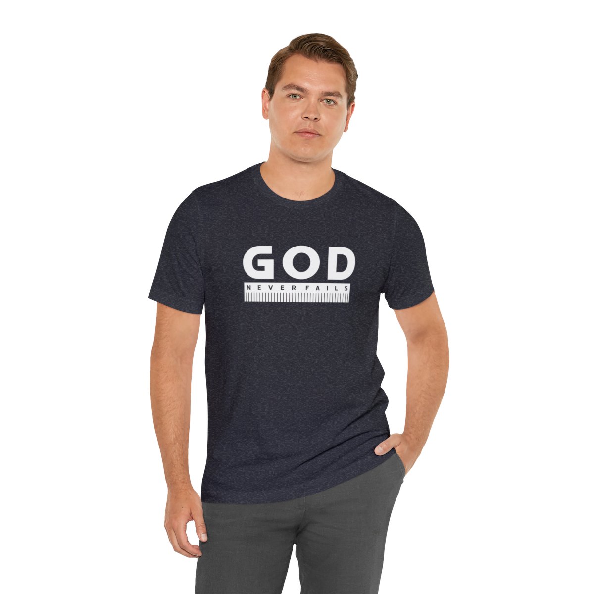 God Never Fails: Unisex Jersey Short Sleeve Tee