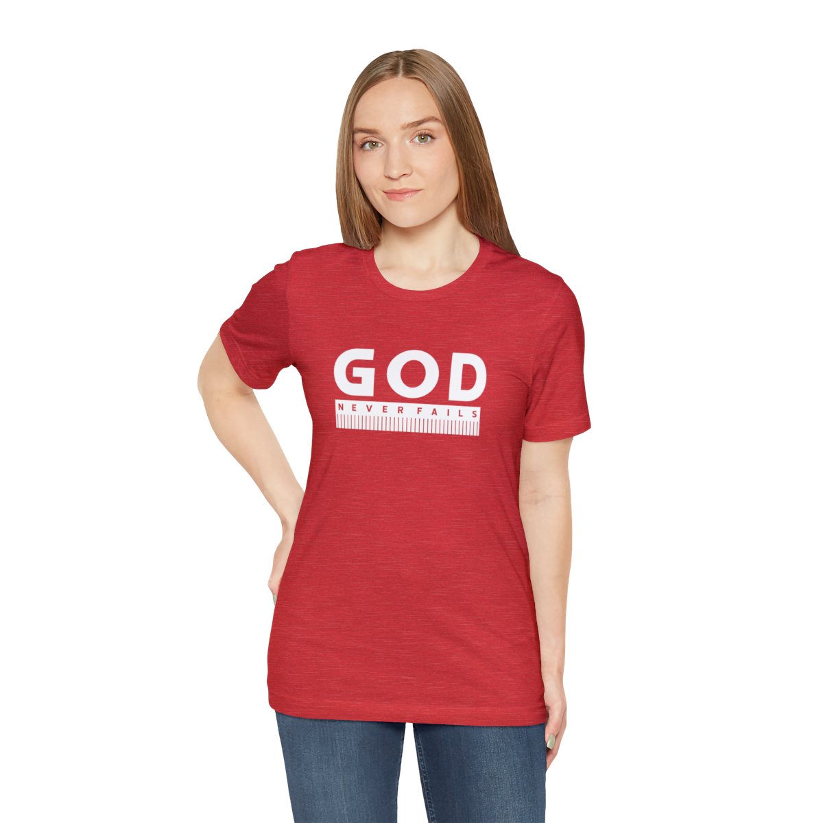God Never Fails: Unisex Jersey Short Sleeve Tee