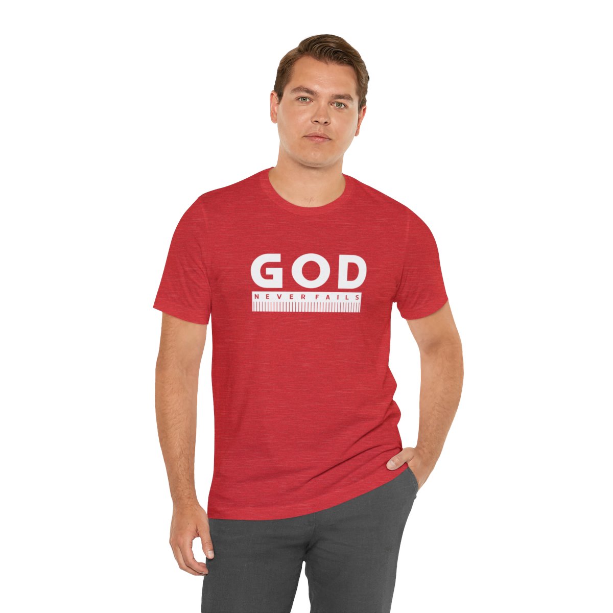 God Never Fails: Unisex Jersey Short Sleeve Tee