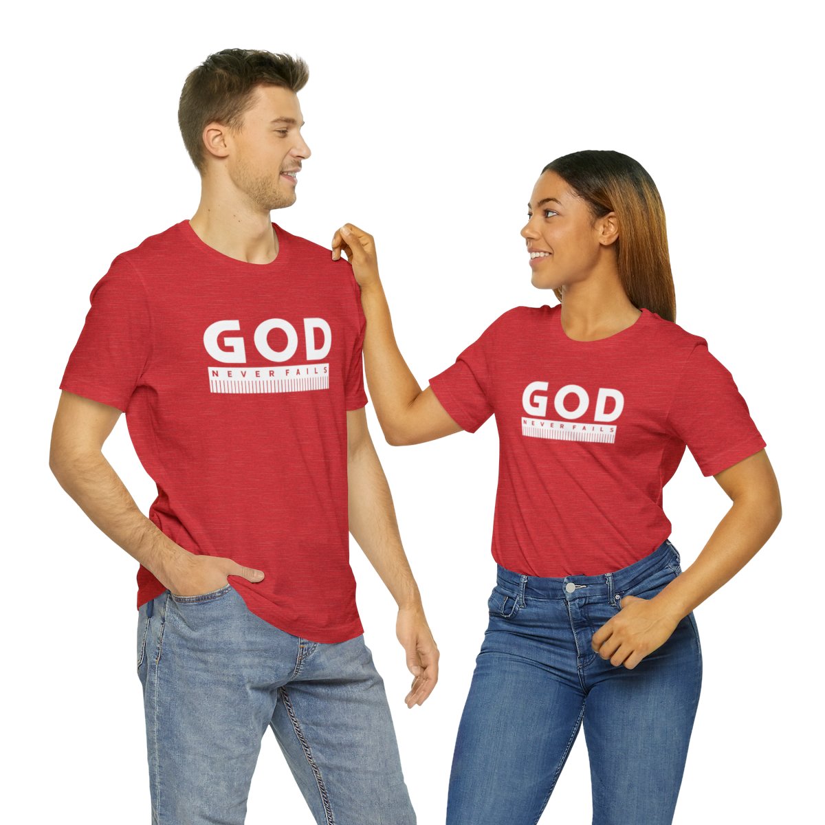 God Never Fails: Unisex Jersey Short Sleeve Tee