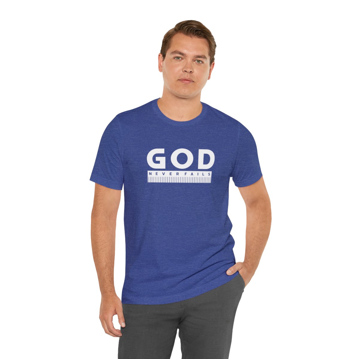 God Never Fails: Unisex Jersey Short Sleeve Tee