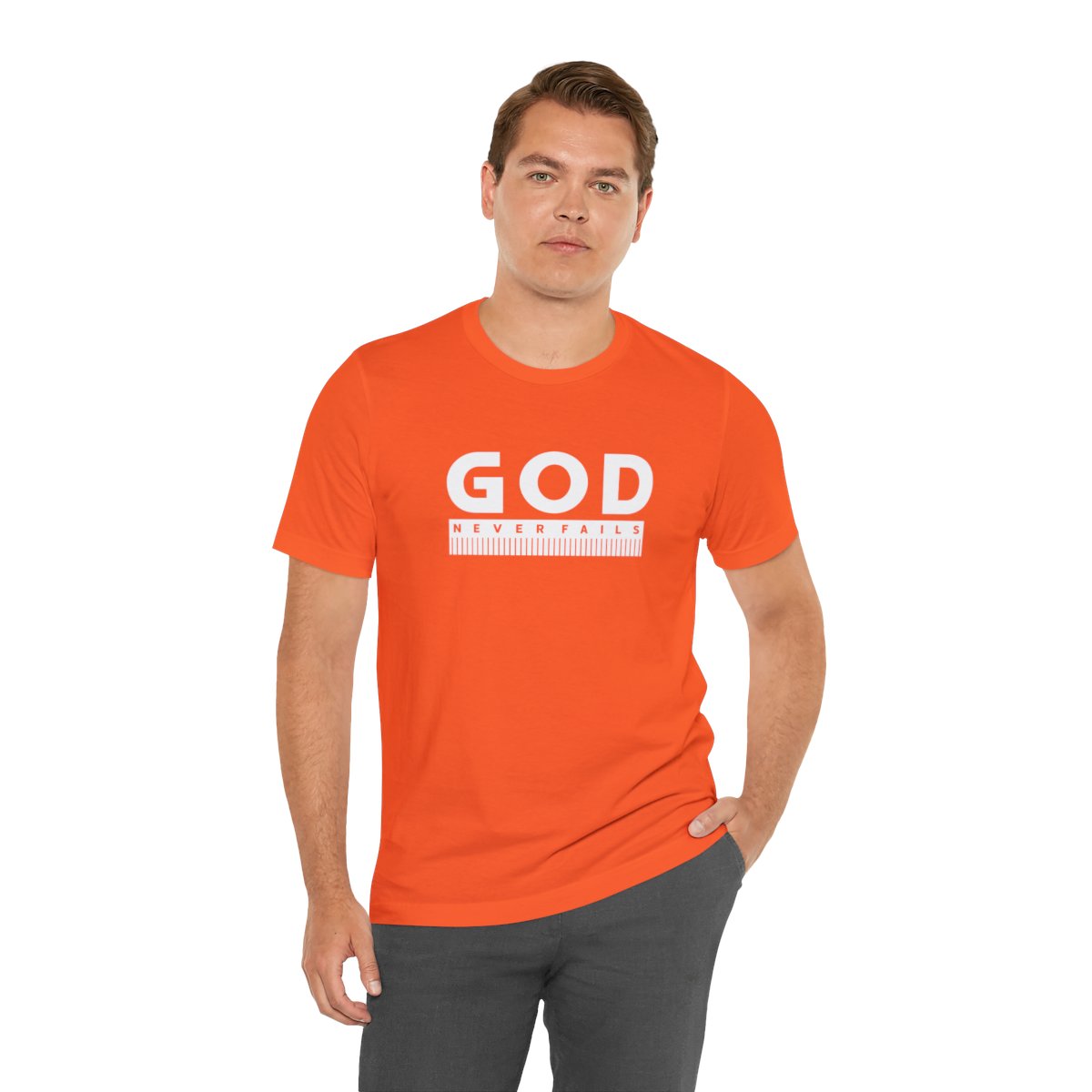 God Never Fails: Unisex Jersey Short Sleeve Tee