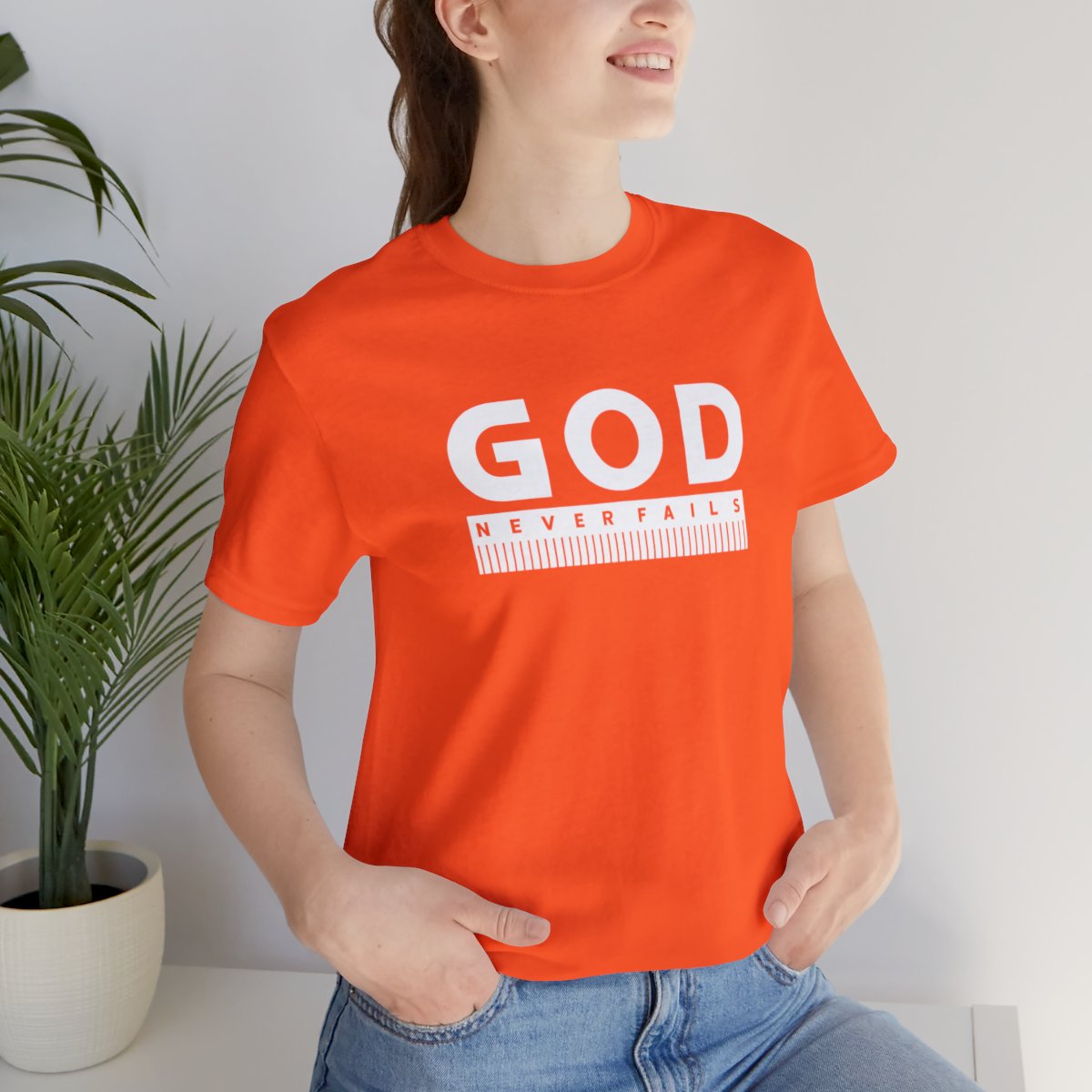 God Never Fails: Unisex Jersey Short Sleeve Tee