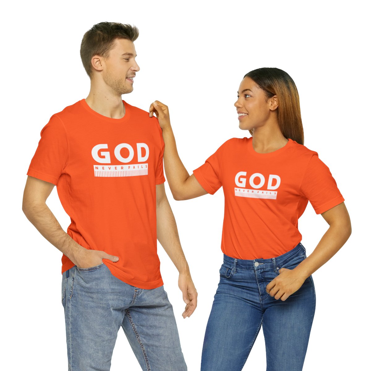 God Never Fails: Unisex Jersey Short Sleeve Tee