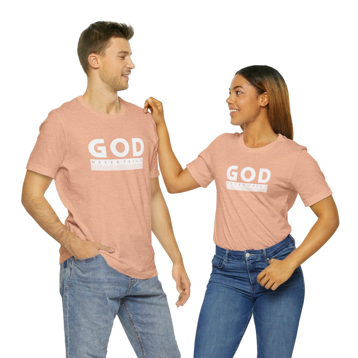 God Never Fails: Unisex Jersey Short Sleeve Tee