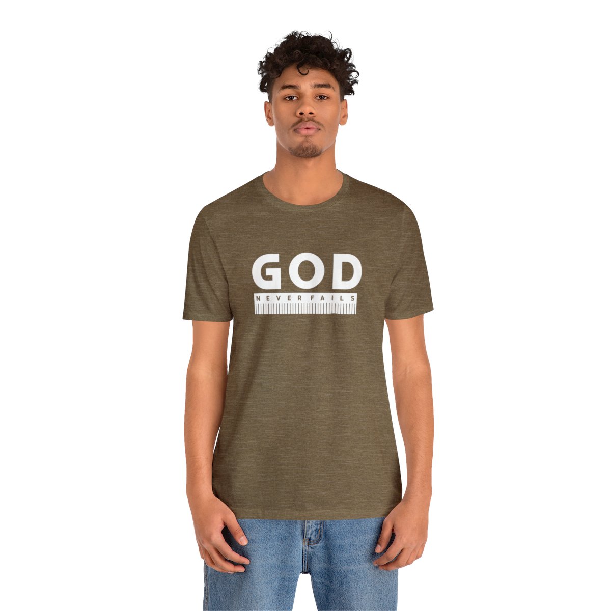 God Never Fails: Unisex Jersey Short Sleeve Tee