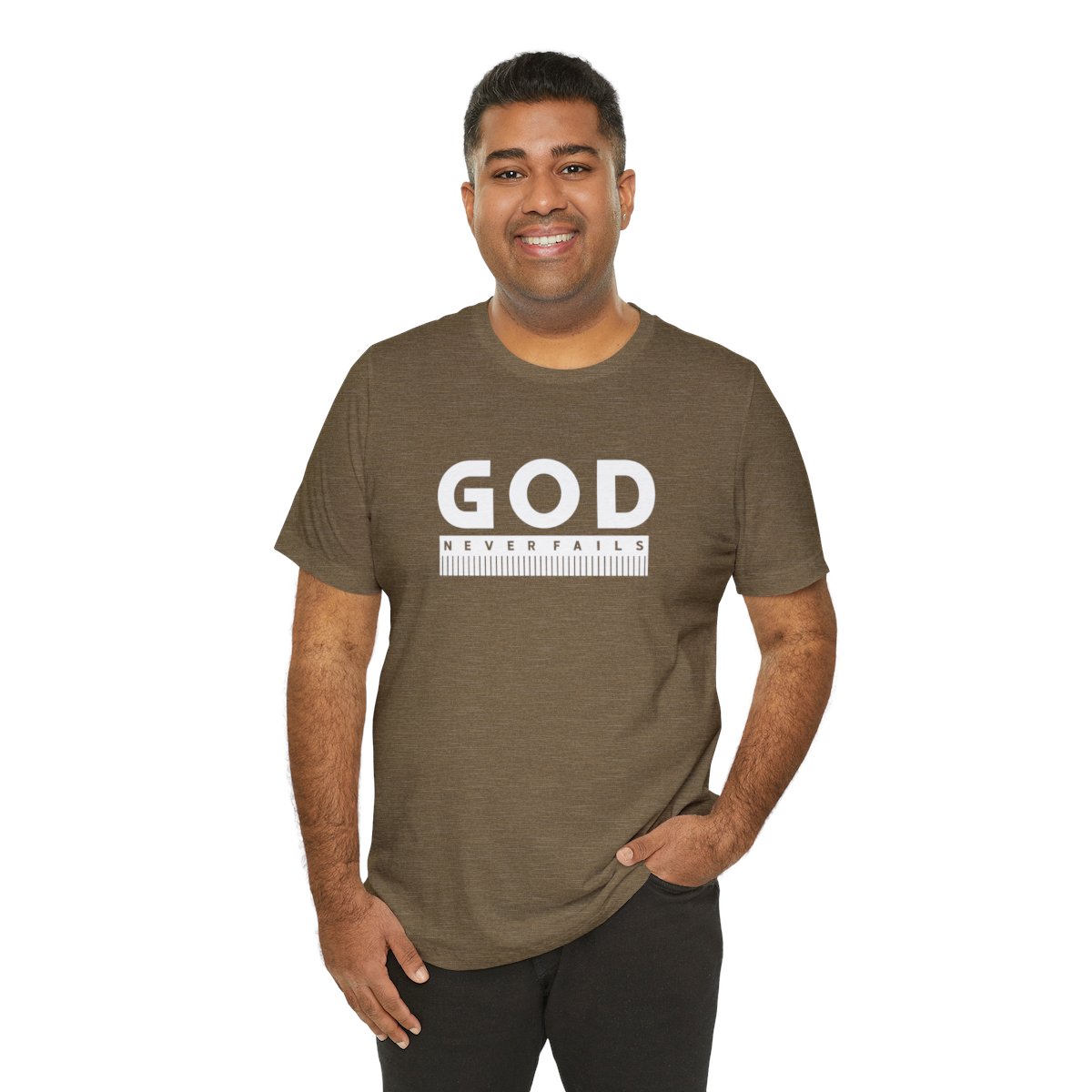 God Never Fails: Unisex Jersey Short Sleeve Tee