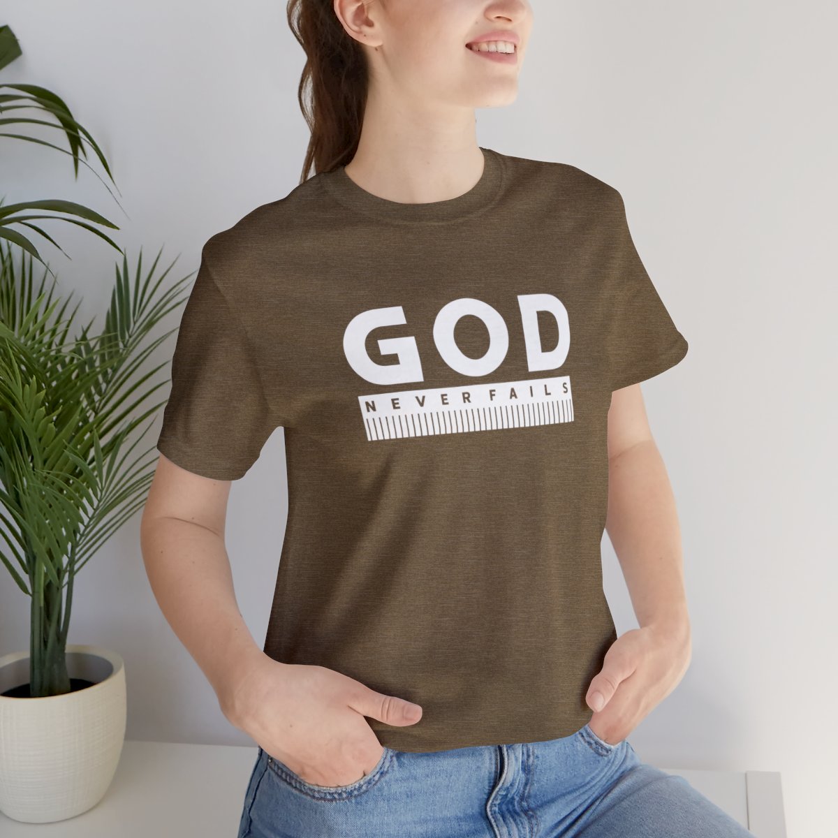 God Never Fails: Unisex Jersey Short Sleeve Tee