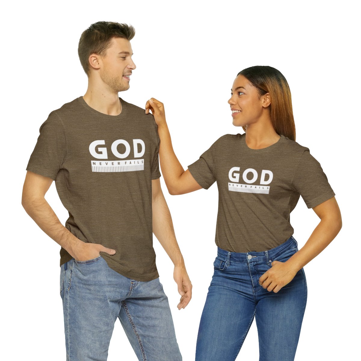 God Never Fails: Unisex Jersey Short Sleeve Tee