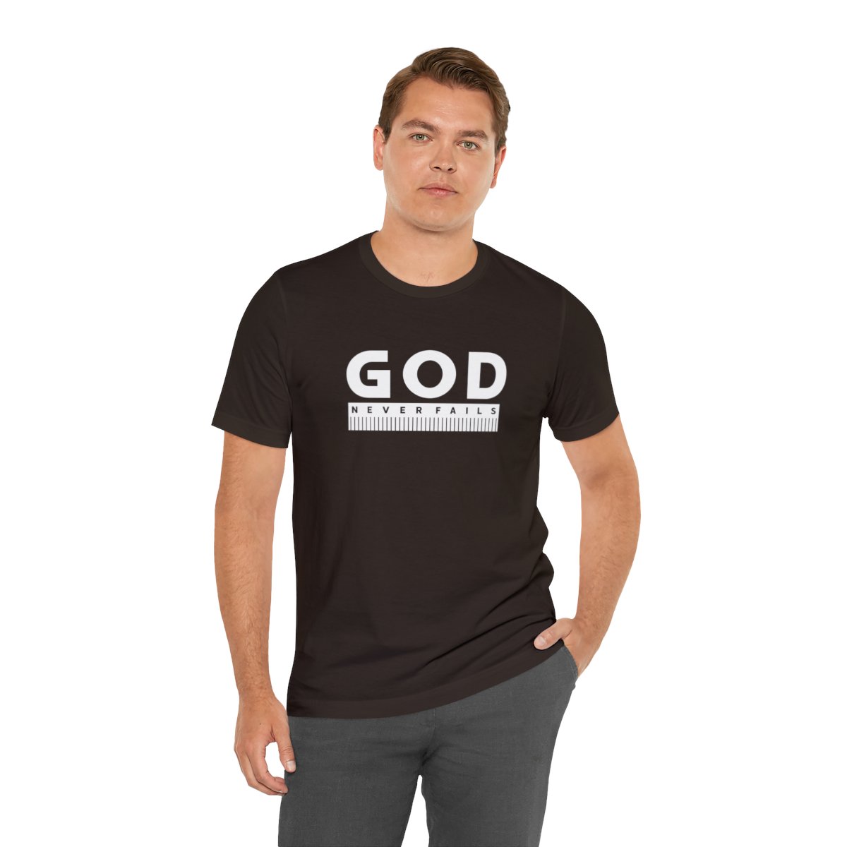 God Never Fails: Unisex Jersey Short Sleeve Tee
