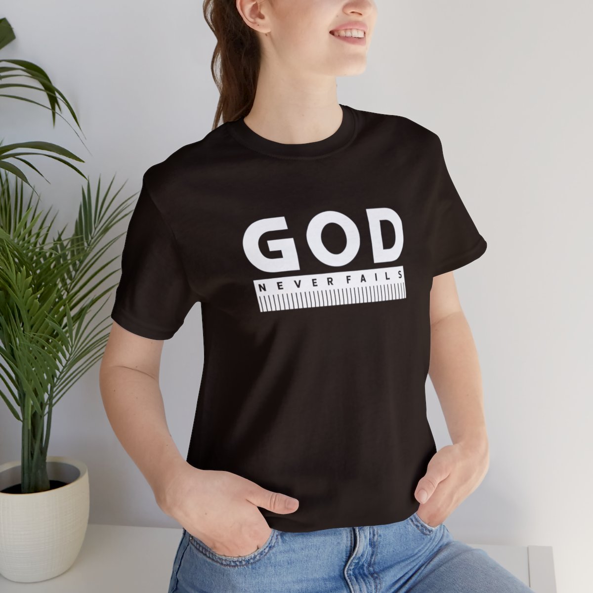 God Never Fails: Unisex Jersey Short Sleeve Tee