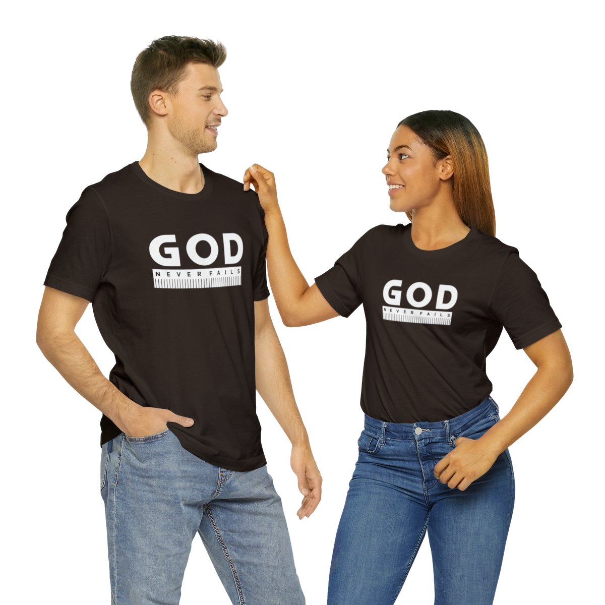 God Never Fails: Unisex Jersey Short Sleeve Tee