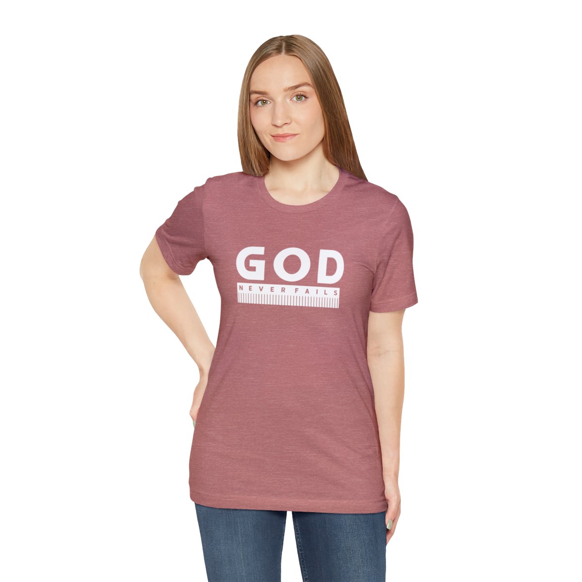 God Never Fails: Unisex Jersey Short Sleeve Tee