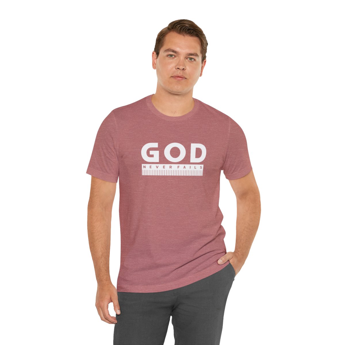 God Never Fails: Unisex Jersey Short Sleeve Tee