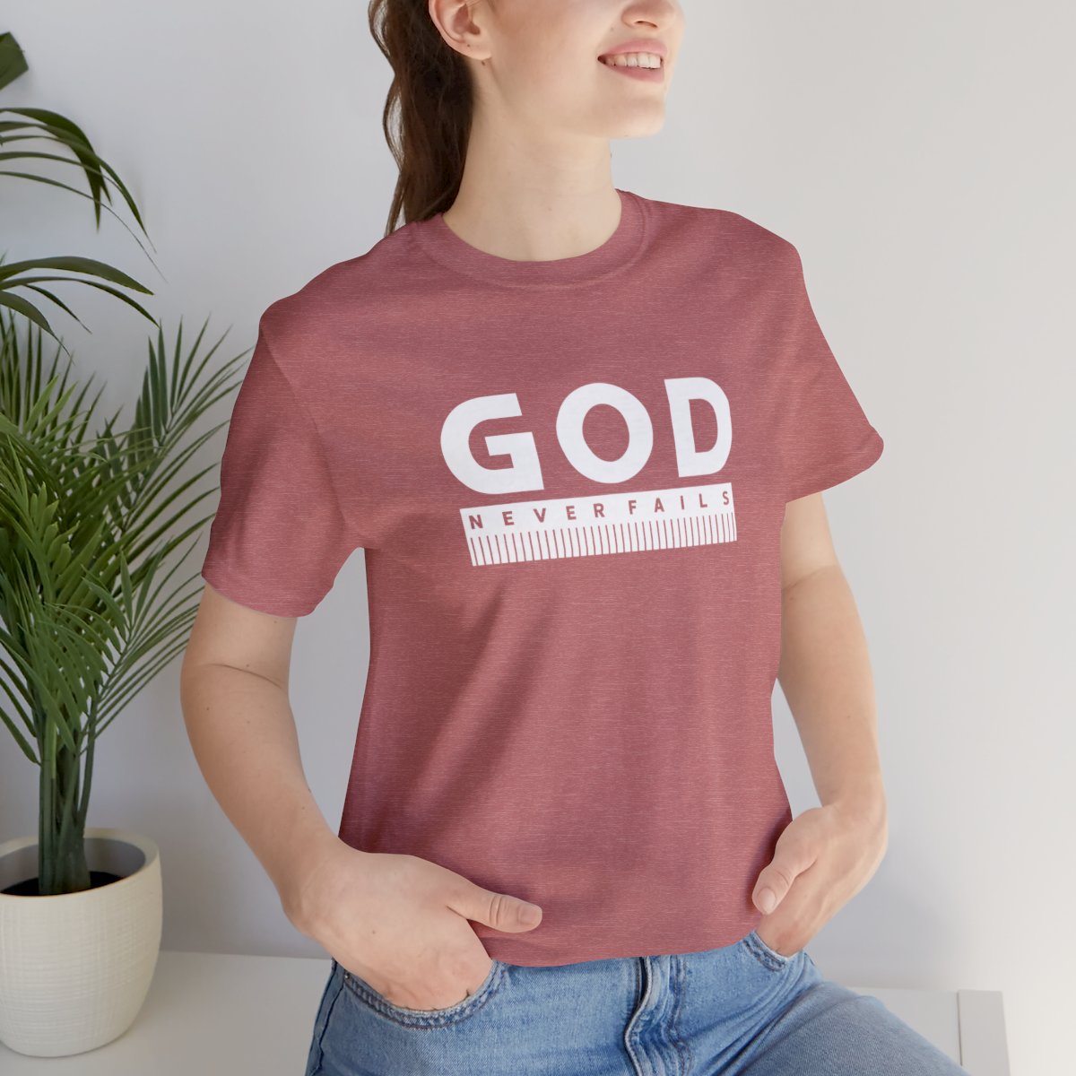 God Never Fails: Unisex Jersey Short Sleeve Tee