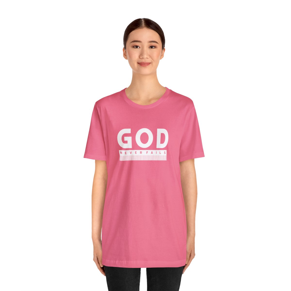 God Never Fails: Unisex Jersey Short Sleeve Tee