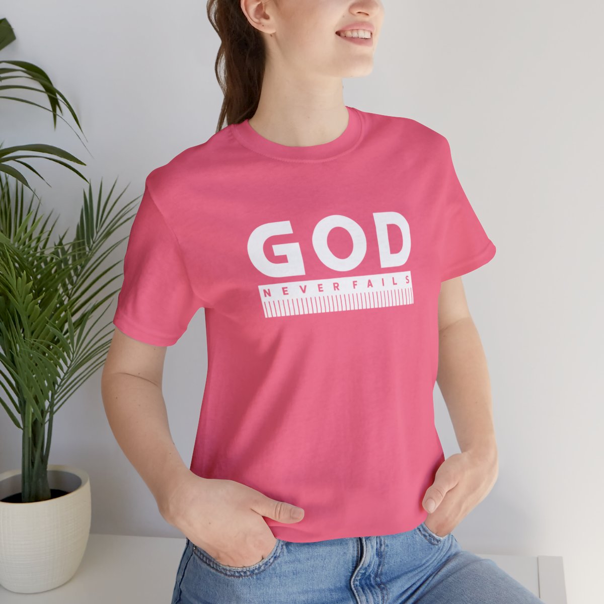 God Never Fails: Unisex Jersey Short Sleeve Tee