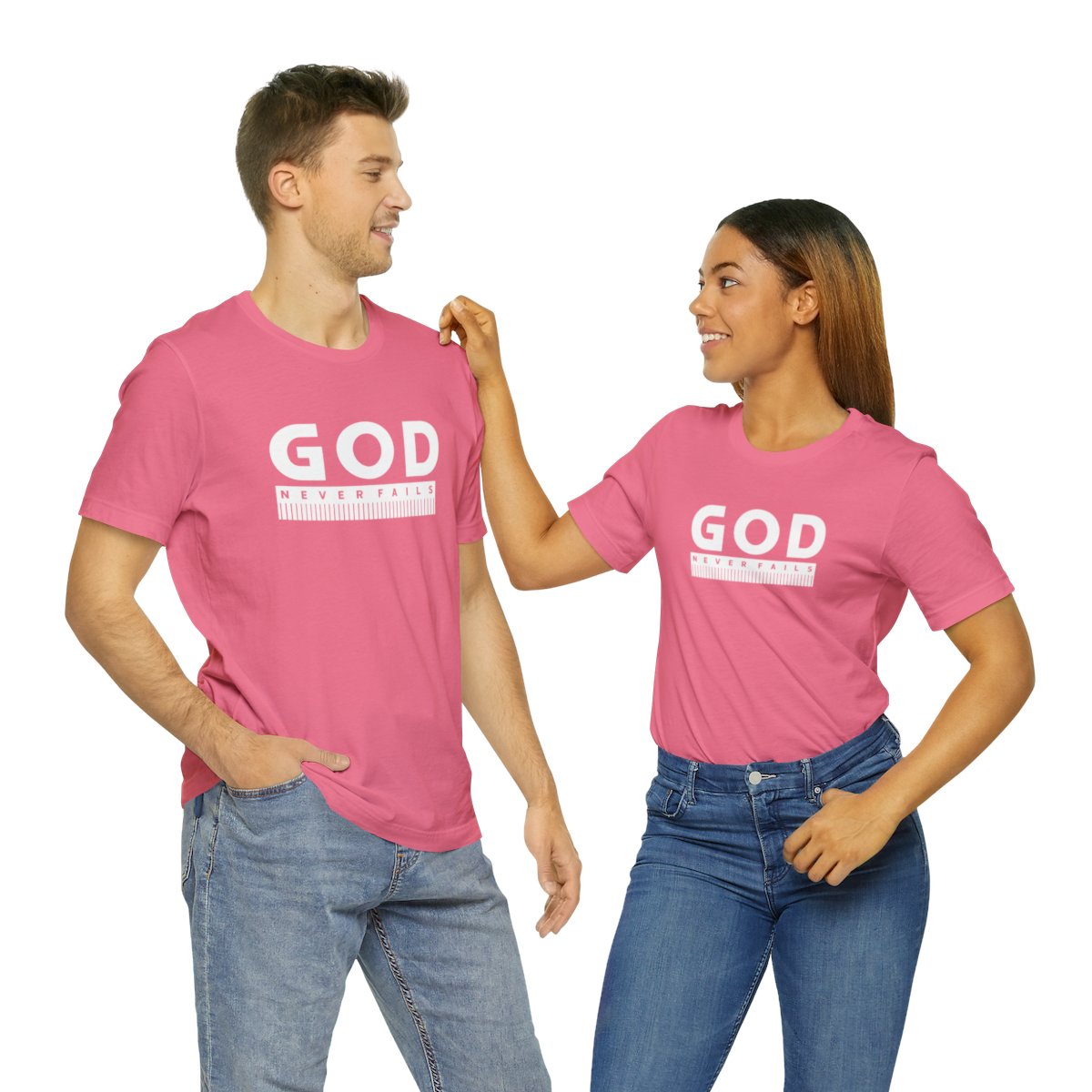 God Never Fails: Unisex Jersey Short Sleeve Tee